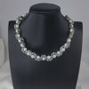 Fashionable Stainless Steel Imitation Pearl Agate Beaded Cuban Chain Necklace Unisex Polish Style