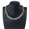 Fashionable Stainless Steel Imitation Pearl Agate Beaded Cuban Chain Necklace Unisex Polish Style