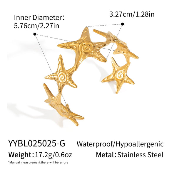 Fashionable Stylish Fivepointed Star Titanium Steel Bracelet For Girls With Electroplating Jewelry Wholesale