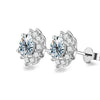 Fashionable Sunflower Moissanite Earrings S925 Sterling Silver With Electroplating For Women