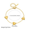Fashionable Tassel Chain Heart Stainless Steel Goldplated Jewelry Set Necklace Bracelet