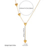 Fashionable Tassel Chain Heart Stainless Steel Goldplated Jewelry Set Necklace Bracelet