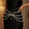 Fashionable Tassel Pendant Multilayer Waist Chain For Women With Faux Pearl And Zinc Alloy Material