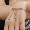 Fashionable 316L Stainless Steel Electroplated Round Bead Tassel Jewelry Set Necklace And Bracelet For Unisex