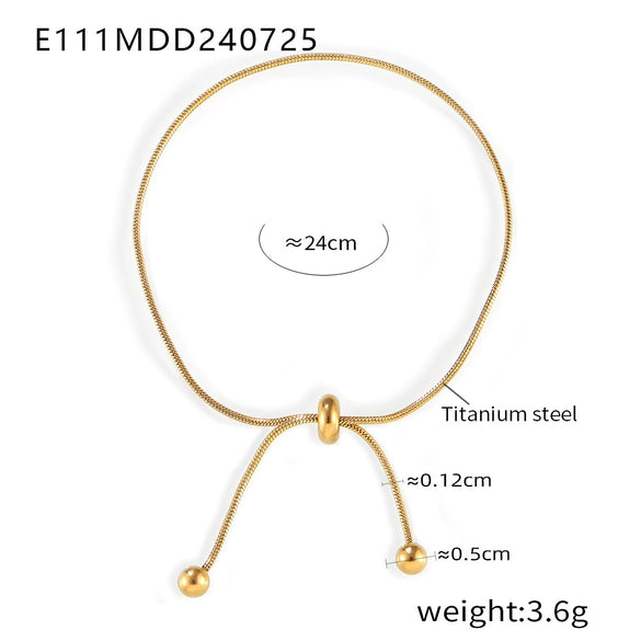 Fashionable 316L Stainless Steel Electroplated Round Bead Tassel Jewelry Set Necklace And Bracelet For Unisex