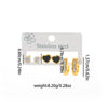Fashionable Titanium Steel Heart Shape Electroplated Zircon Earrings For Women