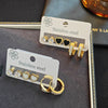 Fashionable Titanium Steel Heart Shape Electroplated Zircon Earrings For Women