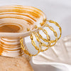 Fashionable Twist C Type Geometric Stainless Steel Earrings With 18K Vacuum Plating In Furnace For Women