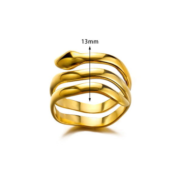 Fashionable Unisex Open Stainless Steel Oil Pressure Ring With Heart Shaped And Snake Shaped Design Electroplated With Letters Numbers And Text Pattern