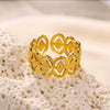 Fashionable Unisex Open Stainless Steel Oil Pressure Ring With Heart Shaped And Snake Shaped Design Electroplated With Letters Numbers And Text Pattern
