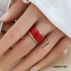 Fashionable Versatile Colorful Oil Drip Stainless Steel Gold Plated Adjustable Open Geometric Ring For Women