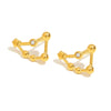 Fashionable Versatile Ear Jewelry Stainless Steel 18K Gold Plated Constellation Earrings