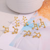 Fashionable Versatile Ear Jewelry Stainless Steel 18K Gold Plated Constellation Earrings