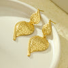 Fashionable Versatile Stainless Steel Embossed Irregular Water Drop Vintage Tassel Women's Earrings With Electroplating