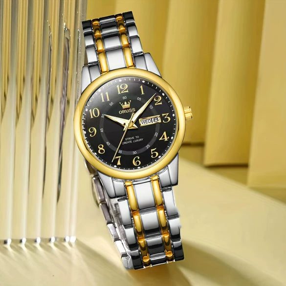 Fashionable Waterproof Alloy Women's Fullautomatic Electronic Round Dial Watches