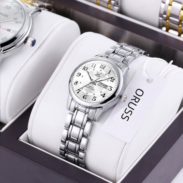 Fashionable Waterproof Alloy Women's Fullautomatic Electronic Round Dial Watches