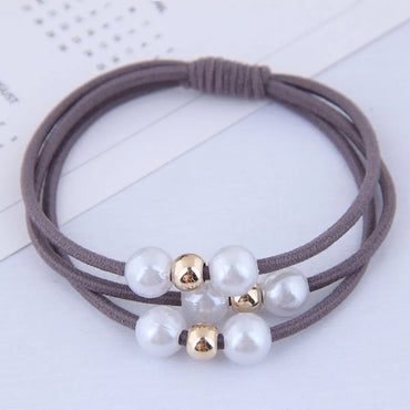 Fashionable Wild Pearl Hair Ring Headdress Simple Hair Rope Rubber Band Hair Accessories Rubber Band