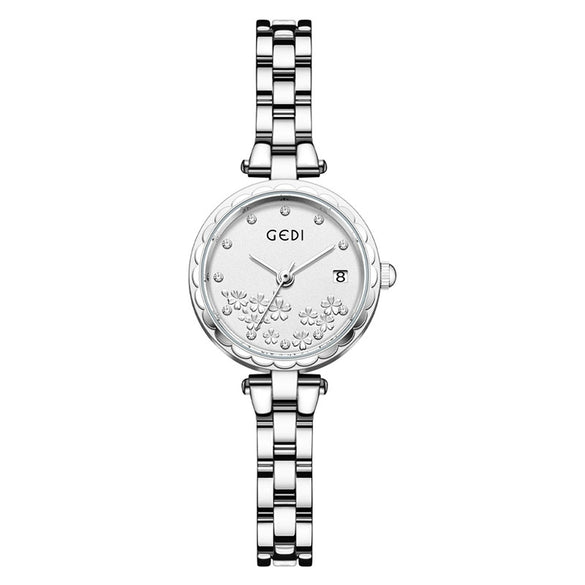 Fashionable Women's Alloy Bracelet Watch With Round Dial And Mineral Reinforced Glass Mirror