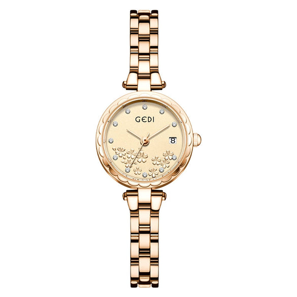 Fashionable Women's Alloy Bracelet Watch With Round Dial And Mineral Reinforced Glass Mirror