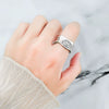 Fashionable Women's Copper Retro Ring With Irregular English Letter Design And Electroplating Treatment