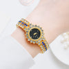 Fashionable Women's Diamondencrusted Quartz Bracelet Watch With Starry Sky Design Alloy Case Rose Gold Buckle And Round Dial