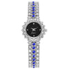 Fashionable Women's Diamondencrusted Quartz Bracelet Watch With Starry Sky Design Alloy Case Rose Gold Buckle And Round Dial