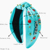 Fashionable Women's Hairbands Knotted Cloth With Diamondencrusted And Letternumbertext Design