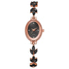 Fashionable Women's Oval Quartz Bracelet Watch With Alloy Buckle And Ordinary Glass Mirror