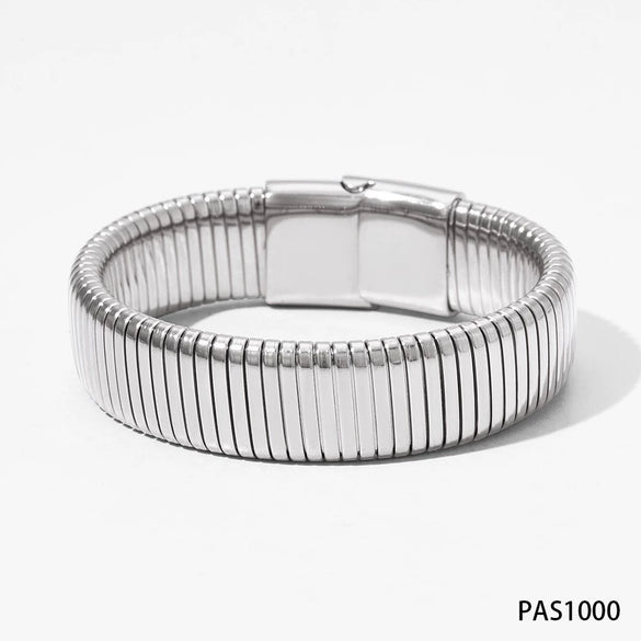 Fashionable Women's Stainless Steel Electroplated Geometric Design Bracelet