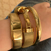 Fashionable Women's Stainless Steel Electroplated Geometric Design Bracelet