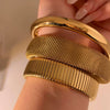 Fashionable Women's Stainless Steel Electroplated Geometric Design Bracelet