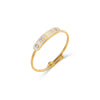 Fashionable Women's Stainless Steel Ring Jewelry 18K Gold Plated With Geometric Pattern And Adjustable Opening
