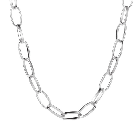 Women's Alloy Thick Chain Necklace with Electroplating Treatment and Geometry Pattern Cross Chain for Fashion Commuter