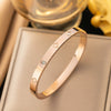 Fashionable Women's Titanium Steel Bracelet With Stainless Steel Buckle And Four Leaf Clover Design Electroplated In Vacuum Furnace