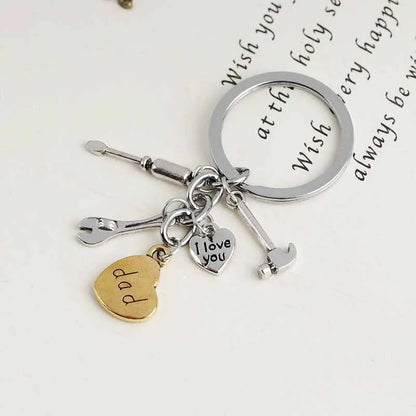 Father'S Day Gift Gadget Set Personalized Pendant Keychain I Love You Peach Heart Pendant Keychain Nihaojewelry Wholesale