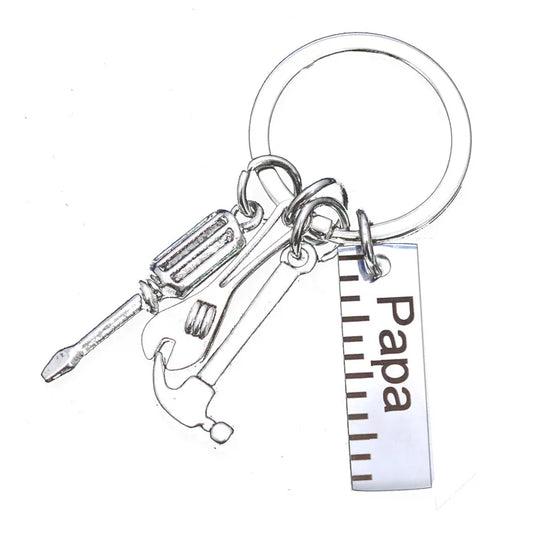 Father'S Day Gift Letter Grandpa Papa Dad Caliper Tool Stainless Steel Key Ring