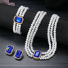 Faux Pearl Rhinestone Alloy Jewelry Set With Diamond Setting For Women French Retro Elegant Light Luxury Style