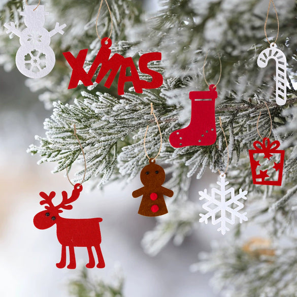 Felt Pendant Ornaments Christmas Tree Decorations Nonwoven Snowman Ornaments Party Decoration