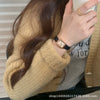 Female Antique Style Square Metal Belt Watch With Ordinary Glass Mirror Quartz