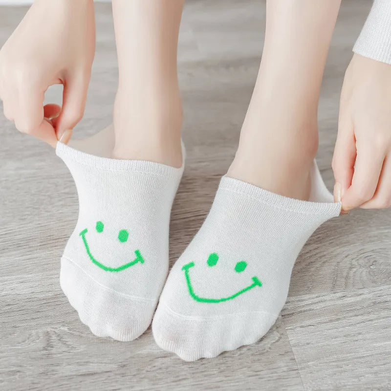 Female Boat Socks Invisible Shallow Mouth Non-Slip Breathable Socks