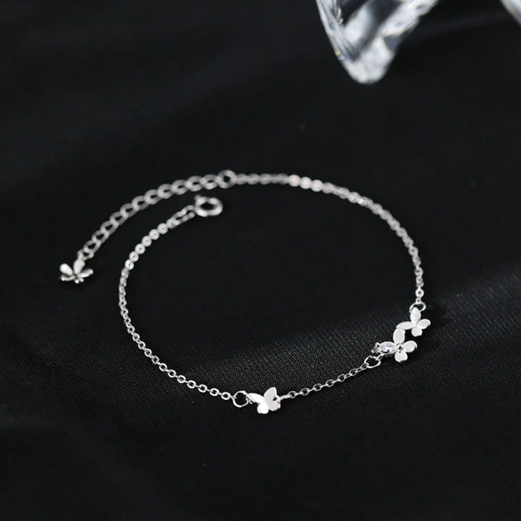 Female Butterfly Diamond Inlaid Copper Adjustable Bracelet With Animal Pattern And Inlaid Zircon Treatment