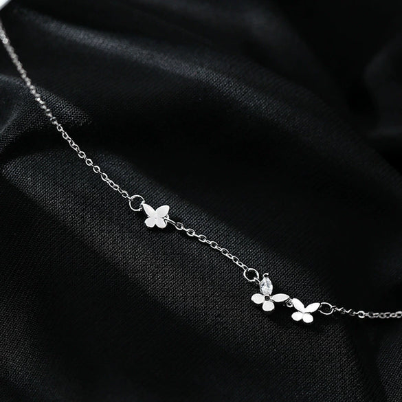 Female Butterfly Diamond Inlaid Copper Adjustable Bracelet With Animal Pattern And Inlaid Zircon Treatment