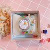 Female Cartoon Style Flower Heart Design Alloy Case And Silicone Strap Round Dial Watch