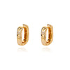 Female Earring Copper Platinum Gold Inlaid Zircon Oval Geometric Heartshaped