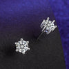 Female Earrings White Copper Electroplating Fourleaf Clover Heart Shape High Imitation Moissanite