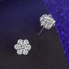 Female Earrings White Copper Electroplating Fourleaf Clover Heart Shape High Imitation Moissanite
