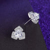 Female Earrings White Copper Electroplating Fourleaf Clover Heart Shape High Imitation Moissanite