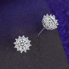 Female Earrings White Copper Electroplating Fourleaf Clover Heart Shape High Imitation Moissanite