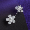 Female Earrings White Copper Electroplating Fourleaf Clover Heart Shape High Imitation Moissanite