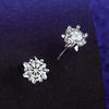 Female Earrings White Copper Electroplating Fourleaf Clover Heart Shape High Imitation Moissanite